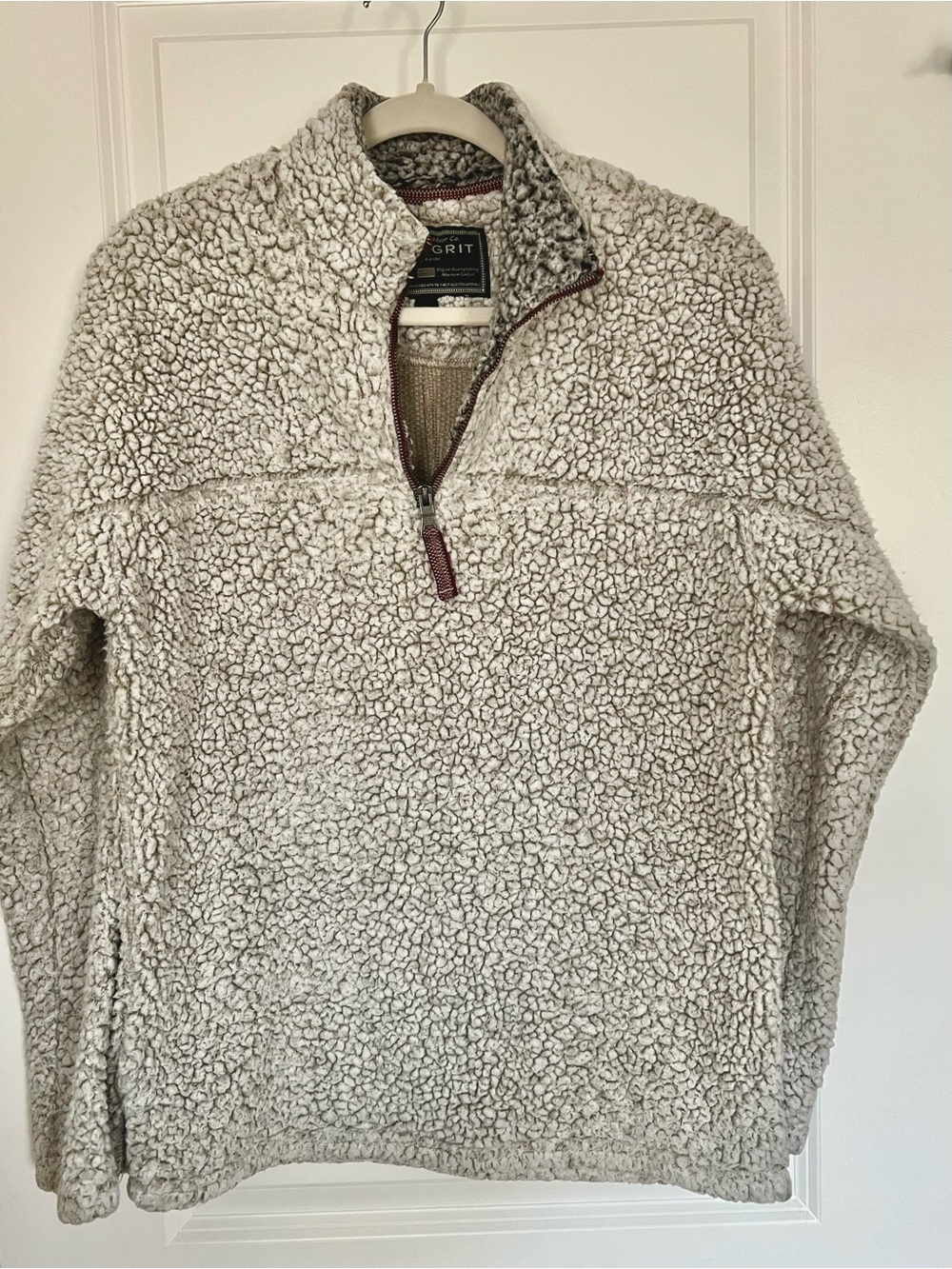 True Grit Original Frosty Tipped Sherpa Pullover Putty XS Unisex